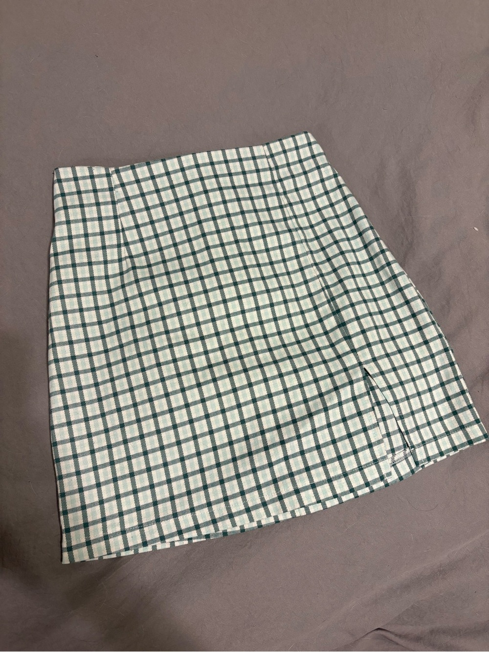 wild fable White and Green Plaid Mini Skirt